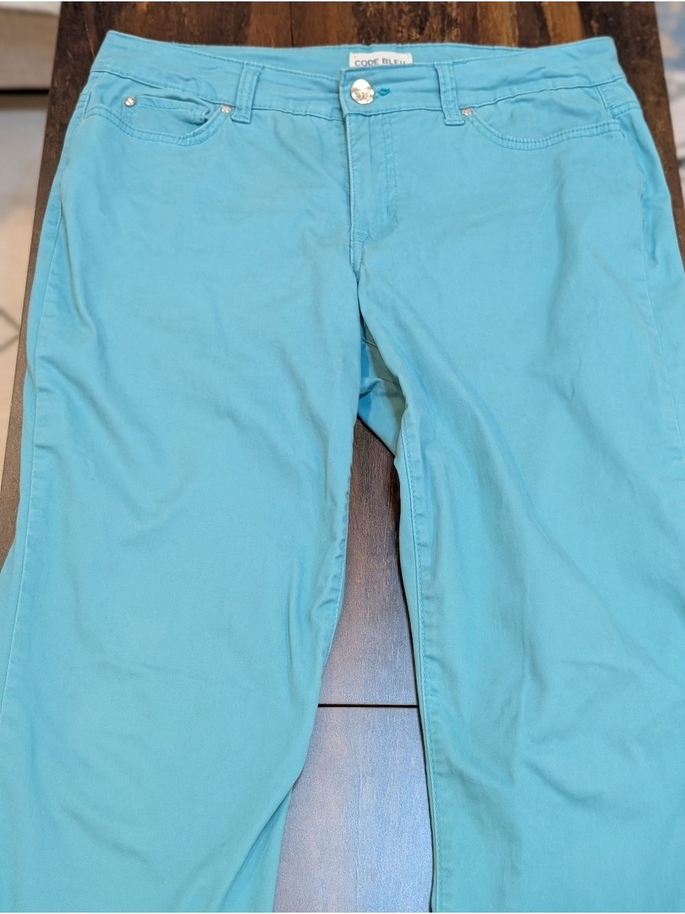 Code Bleu Turquoise Color Jeans Size 10 - Picture 9 of 11